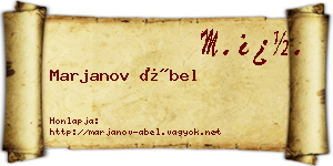 Marjanov Ábel névjegykártya